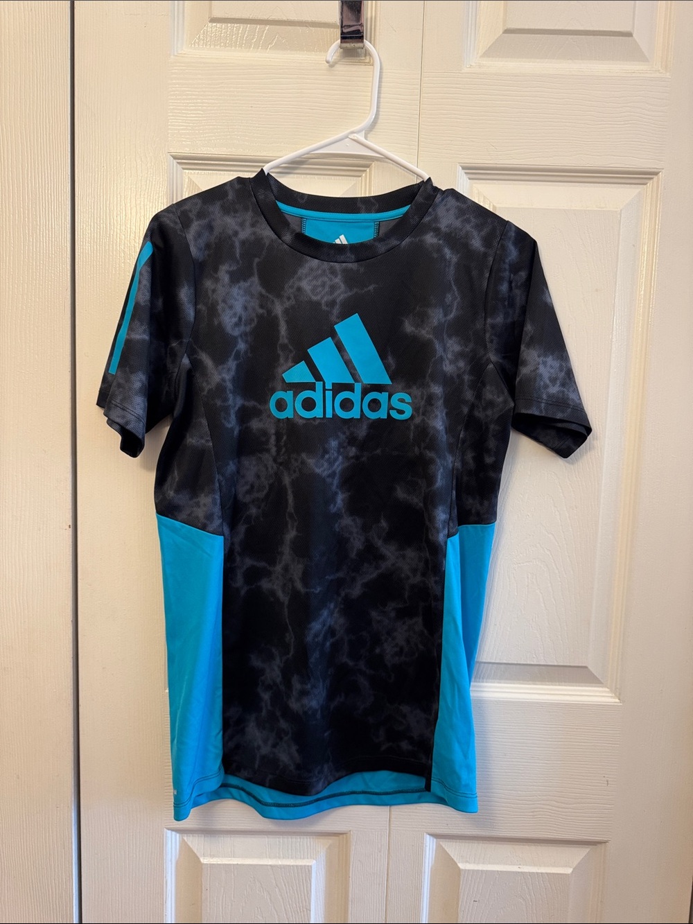 Adidas Black & Teal Graphic Performance Tee